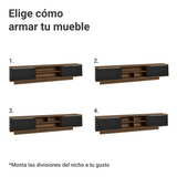 Rack Flotante para TV hasta 80 Pulgadas 218 cm 2 Puertas Marrón/Negro Lux Madesa