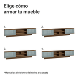 Rack Flotante para TV hasta 80 Pulgadas 218 cm 2 Puertas Marrón/Gris Lux Madesa
