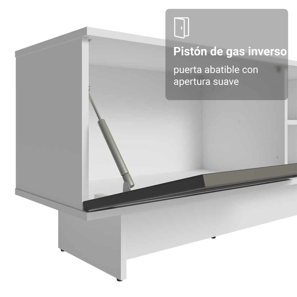 Rack para TV hasta 80 Pulgadas 218 cm 2 Puertas Blanco/Gris Vik Madesa