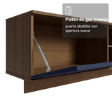 Rack Flotante para TV hasta 80 Pulgadas 218 cm 2 Puertas Marrón/Azul Vik Madesa