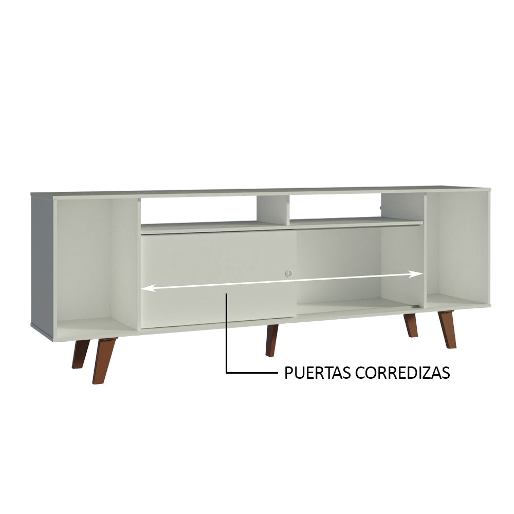 Rack para TV hasta 65 Pulgadas Madesa Cancun con Patas Blanco/Marrón