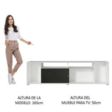 Rack para TV hasta 65 Pulgadas Madesa Cancun Blanco/Negro