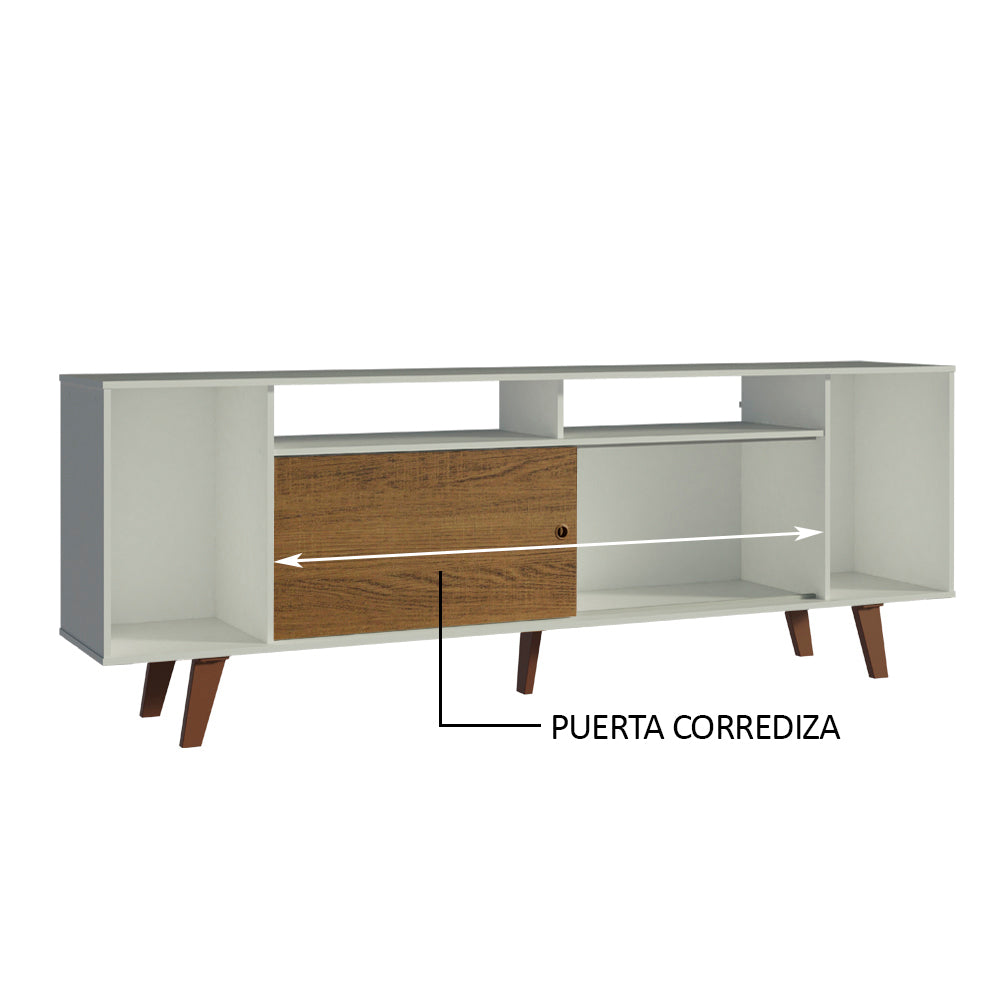 Rack para TV hasta 65 Pulgadas Madesa Cancun con Patas Blanco/Marrón