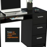 Escritorio para PC Alaska 3 Cajones 1 Puerta Negro