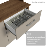 Cocina Compacta 196 cm Aura Marrón/Crema