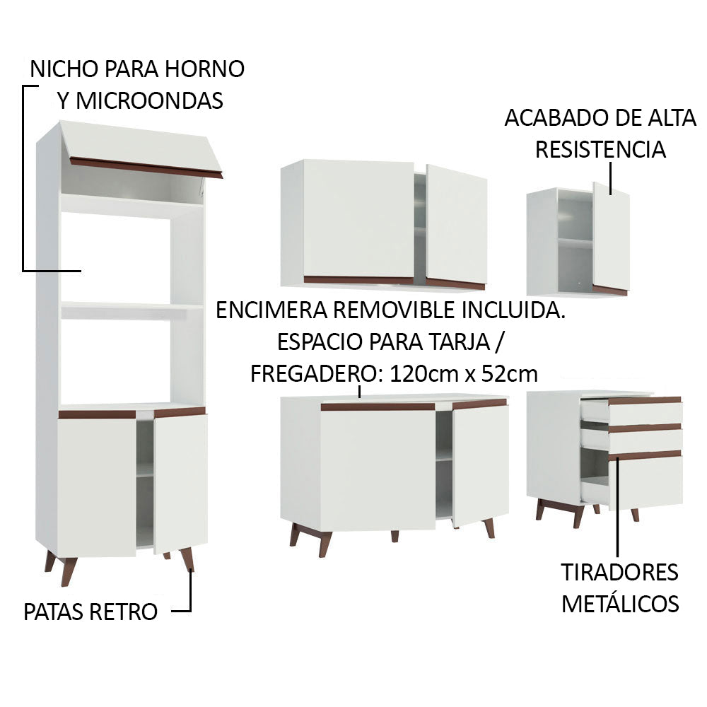 Combo completo de Cocina 250cm Reims Blanco