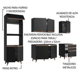 Combo completo de Cocina 250cm Reims Negro