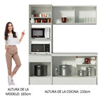 Cocina Compacta 180 cm 5 Puertas y 2 Cajónes Blanco Topazio Madesa