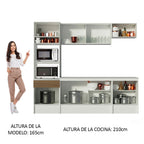 Combo completo de Cocina 240 cm Blanco/Marrón Topazio Madesa