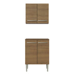 Kit Bajo Mesada y Armario 64 cm 4 Puertas Marrón Emilly Madesa