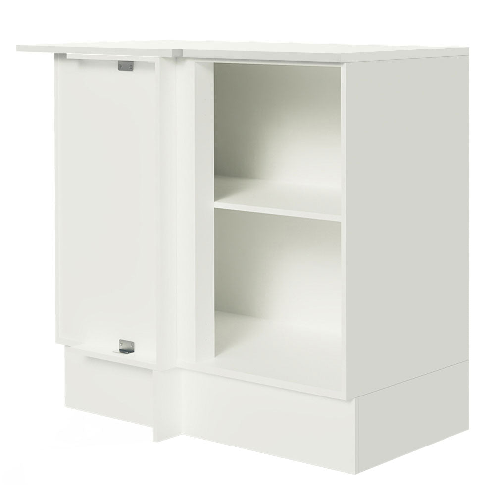 Bajo Mesada Cocina Esquinera 100% MDF con Mesada 1 Puerta Blanco/Marrón Smart Madesa
