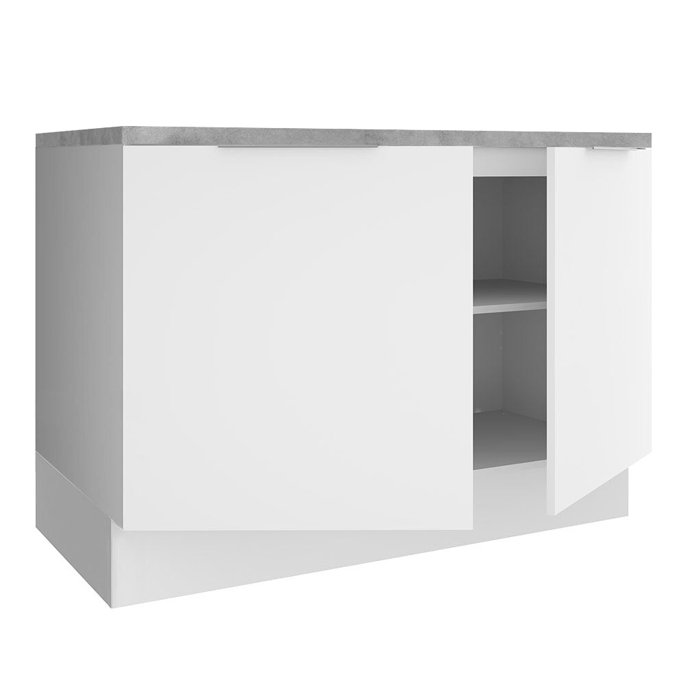 Bajo Mesada Cocina 120 x 60 cm 2 Puertas (Con Mesada) Blanco Stella Madesa