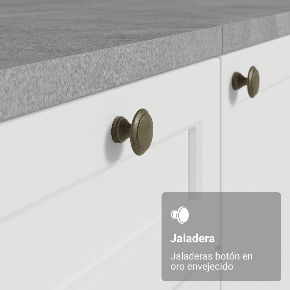 Bajo Mesada de Cocina 120 x 60 cm 2 Puertas (con Mesada) Blanco Vik Madesa