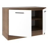 Bajo Mesada Cocina 120 x 60 cm 2 Puertas (Con Mesada) Marrón/Blanco Agata Madesa