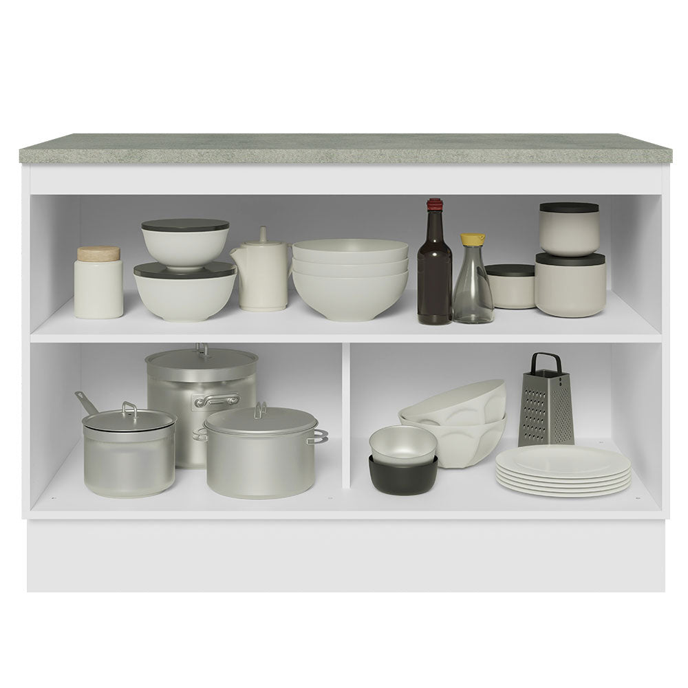 Bajo Mesada para Bacha 120 cm x 60 cm, 2 Puertas (Con Mesada) Lux Blanco/Negro