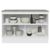 Bajo Mesada para Bacha 120 cm x 60 cm, 2 Puertas (Con Mesada) Lux Blanco/Negro