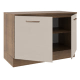 Bajo Mesada Cocina 120 x 60 cm 2 Puertas (Con Mesada) Marrón/Crema Agata Madesa
