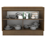 Bajo Mesada Cocina 120 x 60 cm 2 Puertas (Con Mesada) Marrón/Negro Glamy Madesa