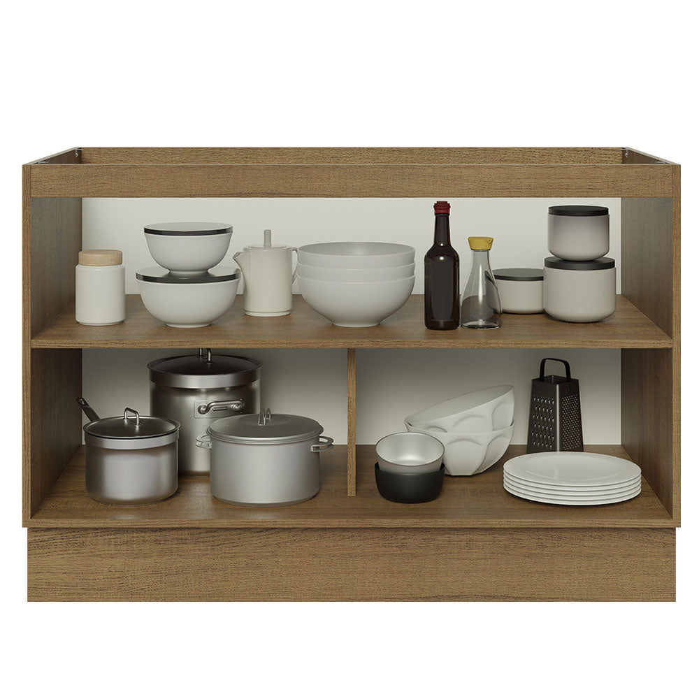 Bajo Mesada 120 cm x 60 cm, 2 Puertas Lux Marrón/Negro