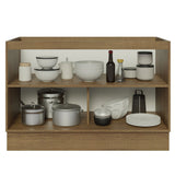 Bajo Mesada 120 cm x 60 cm, 2 Puertas Lux Marrón/Negro