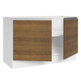 Bajo Mesada Cocina 120 x 60 cm 2 Puertas (Sin Mesada) Blanco/Marrón Glamy Madesa