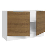 Bajo Mesada Cocina 120 x 60 cm 2 Puertas (Sin Mesada) Blanco/Marrón Stella Madesa