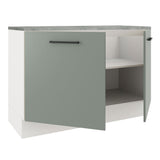 Bajo Mesada Cocina 120 x 60 cm 2 Puertas (Con Mesada) Blanco/Gris Agata Madesa