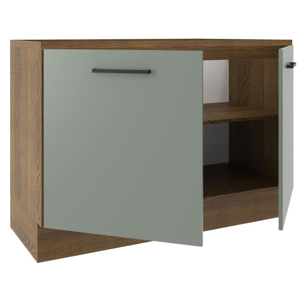 Bajo Mesada Cocina 120 x 60 cm 2 Puertas (Con Mesada) Marrón/Gris Agata Madesa