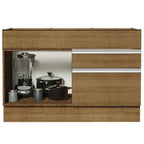 Bajo Mesada 120 x 60 cm 1 Puerta 2 Cajones (Sin Mesada) Marrón Glamy Madesa