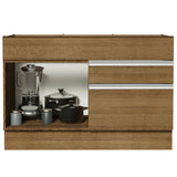 Bajo Mesada Cocina 120 x 60 cm 1 Puerta 2 Cajones Marrón (Sin Mesada) Glamy Madesa