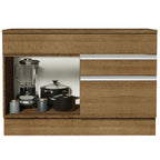 Bajo Mesada 120 x 60 cm 1 Puerta 2 Cajones (Con Mesada) Marrón Glamy Madesa