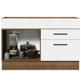 Bajo Mesada Cocina 120 x 60 cm 1 Puerta 2 Cajones Marrón/Blanco (Sin Mesada) Agata Madesa
