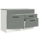 Bajo Mesada Cocina 120 x 60 cm 1 Puerta 2 Cajones (Con Mesada) Blanco/Gris Agata Madesa