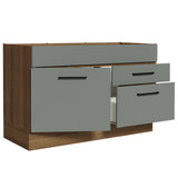 Bajo Mesada Cocina 120 x 60 cm 1 Puerta 2 Cajones (Sin Mesada) Marrón/Gris Agata Madesa