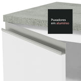 Bajo Mesada Cocina 120 x 60 cm 2 Puertas e 3 Cajones (Con Mesada) Blanco Glamy Madesa