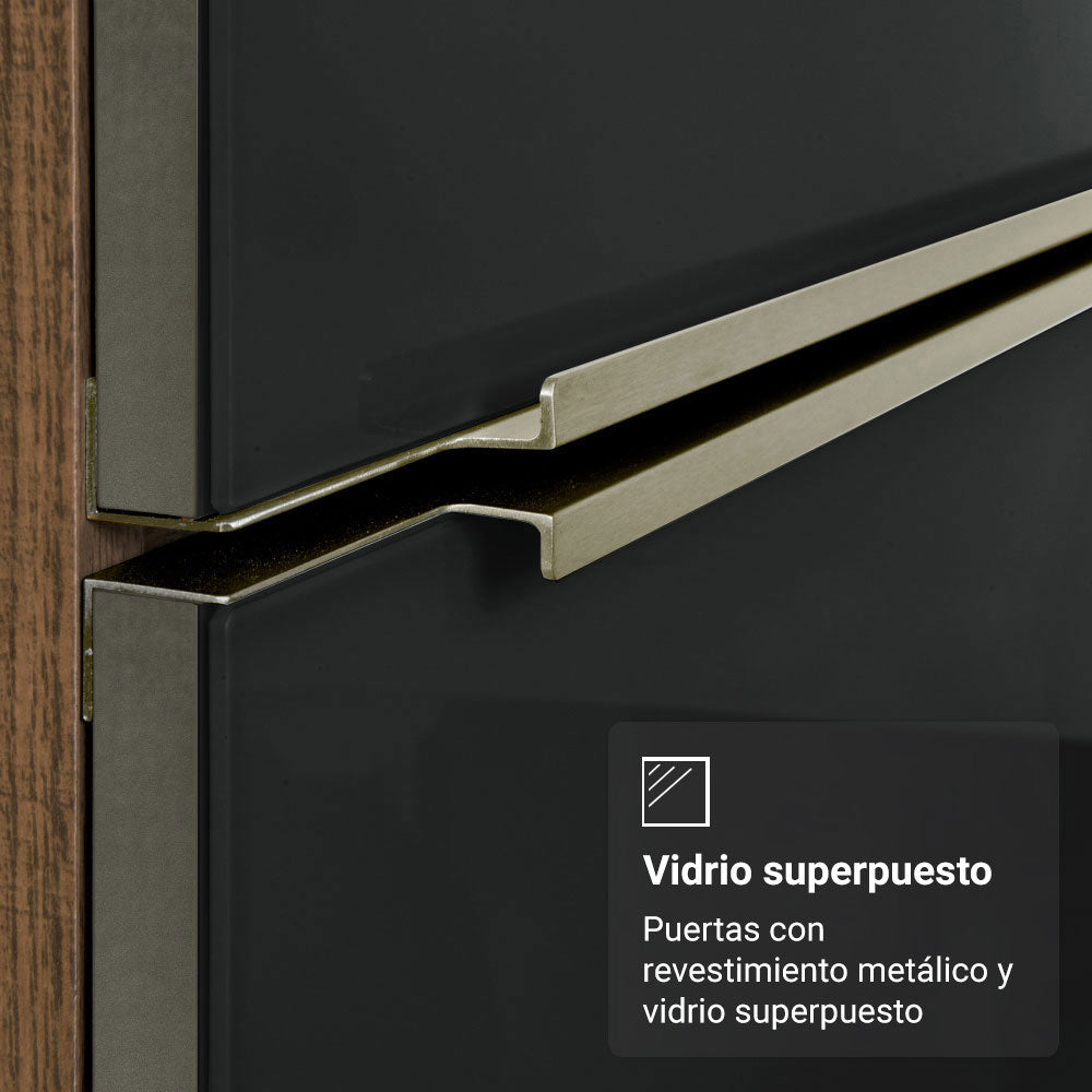 Bajo Mesada Especiero 20cm 1 Puerta (Sin Mesada) Marrón/Negro Lux Madesa