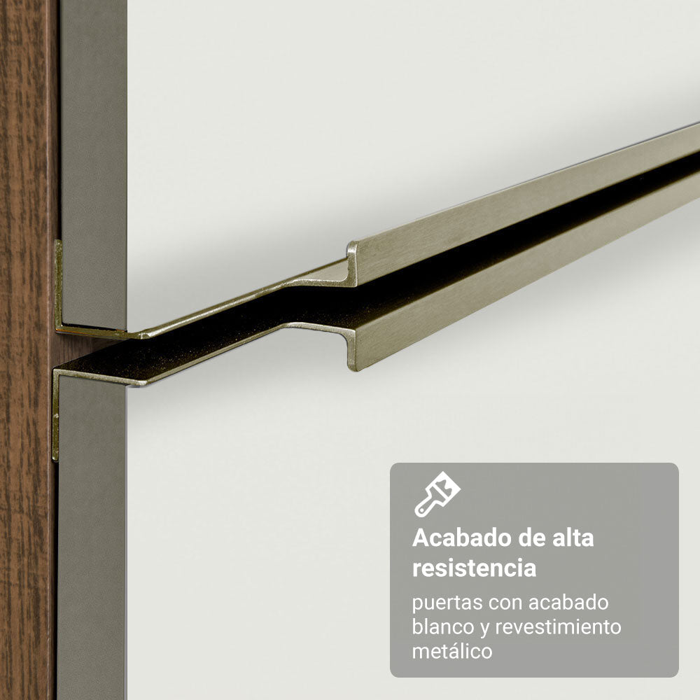 Bajo Mesada Especiero 20cm 1 Puerta (Con Mesada) Marrón/Blanco Aterciopelado Lux Madesa