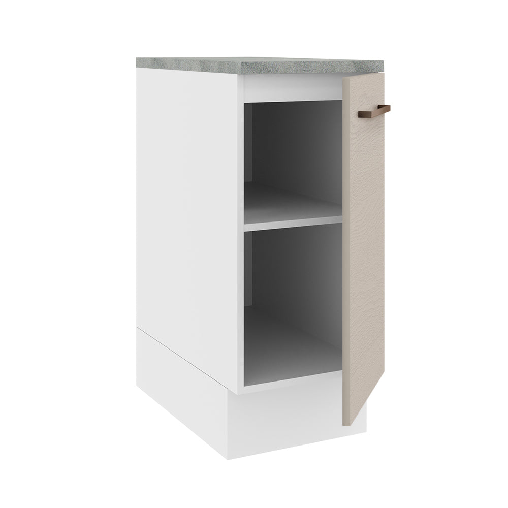 Bajo Mesada Cocina 35 x 60 cm 1 Puerta (Con Mesada) Blanco/Crema Agata Madesa
