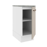 Bajo Mesada Cocina 35 x 60 cm 1 Puerta (Con Mesada) Blanco/Crema Agata Madesa