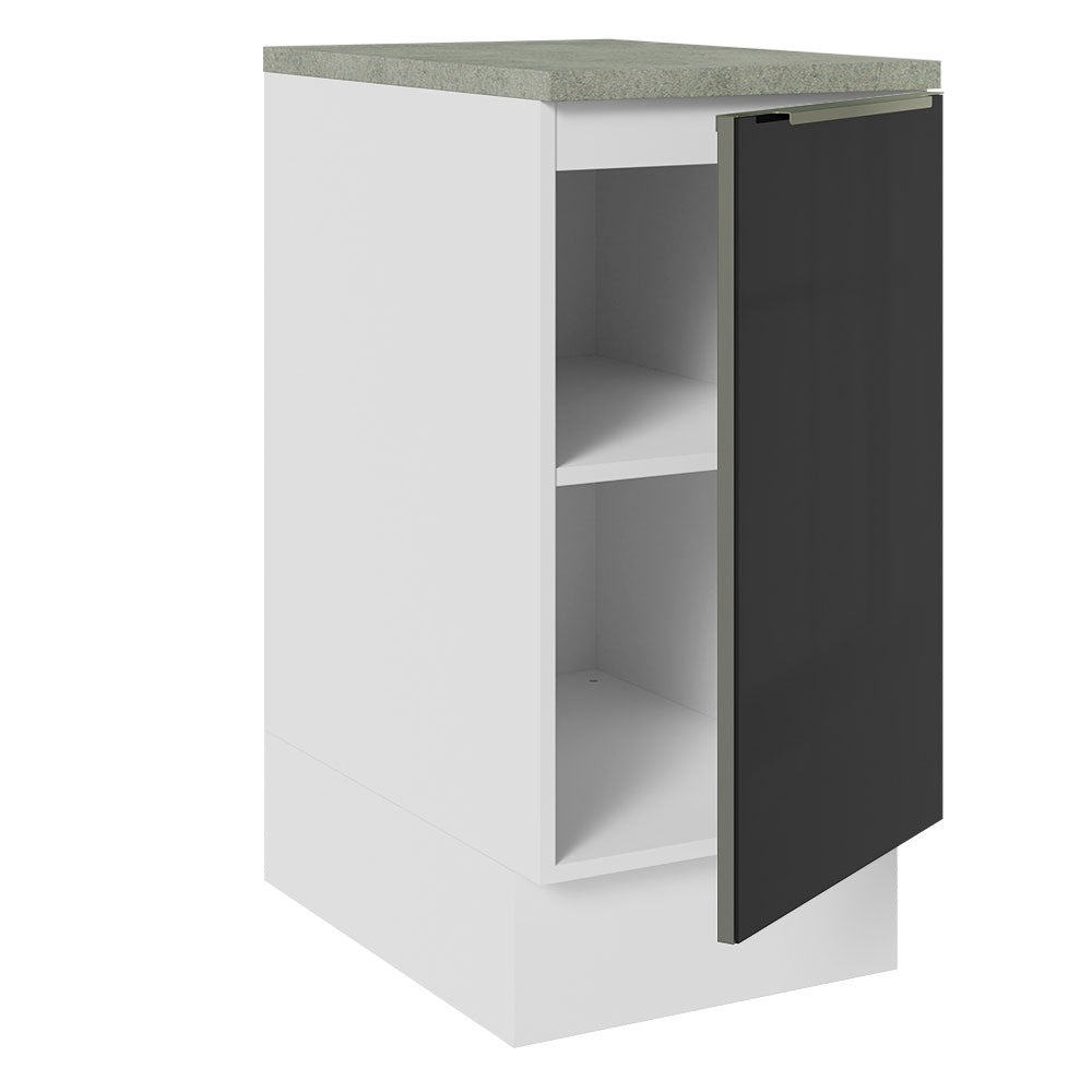 Bajo Mesada 40 cm x 60 cm, 1 Puerta Lux Blanco/Negro
