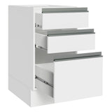 Bajo Mesada 40 x 60 cm, 3 Cajones (Sin Mesada) Glamy Blanco
