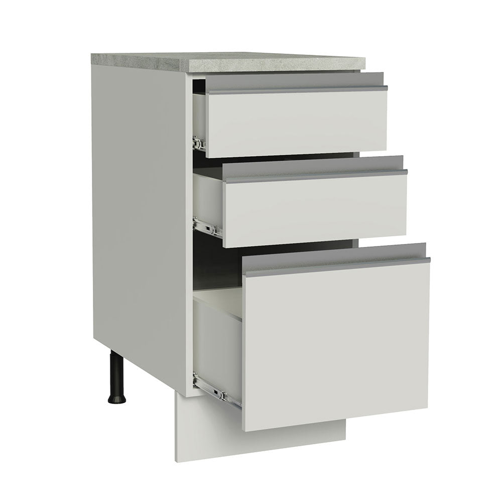 Bajo Mesada 40 x 60 cm 3 Cajones (Con Mesada) Glamy Blanco