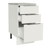 Bajo Mesada Cocina 40 x 60 cm 3 Cajones (Con Mesada) Blanco Stella Madesa