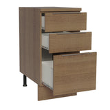 Bajo Mesada Cocina 40 x 60 cm 3 Cajones (Con Mesada) Marrón Stella Madesa