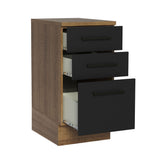 Bajo Mesada Cocina 40 x 60 cm 3 Cajones (Con Mesada) Marrón/Negro Agata Madesa
