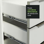 Bajo Mesada 40 x 60 cm 3 Cajones (Sin Mesada) Blanco/Blanco Aterciopelado Lux Madesa