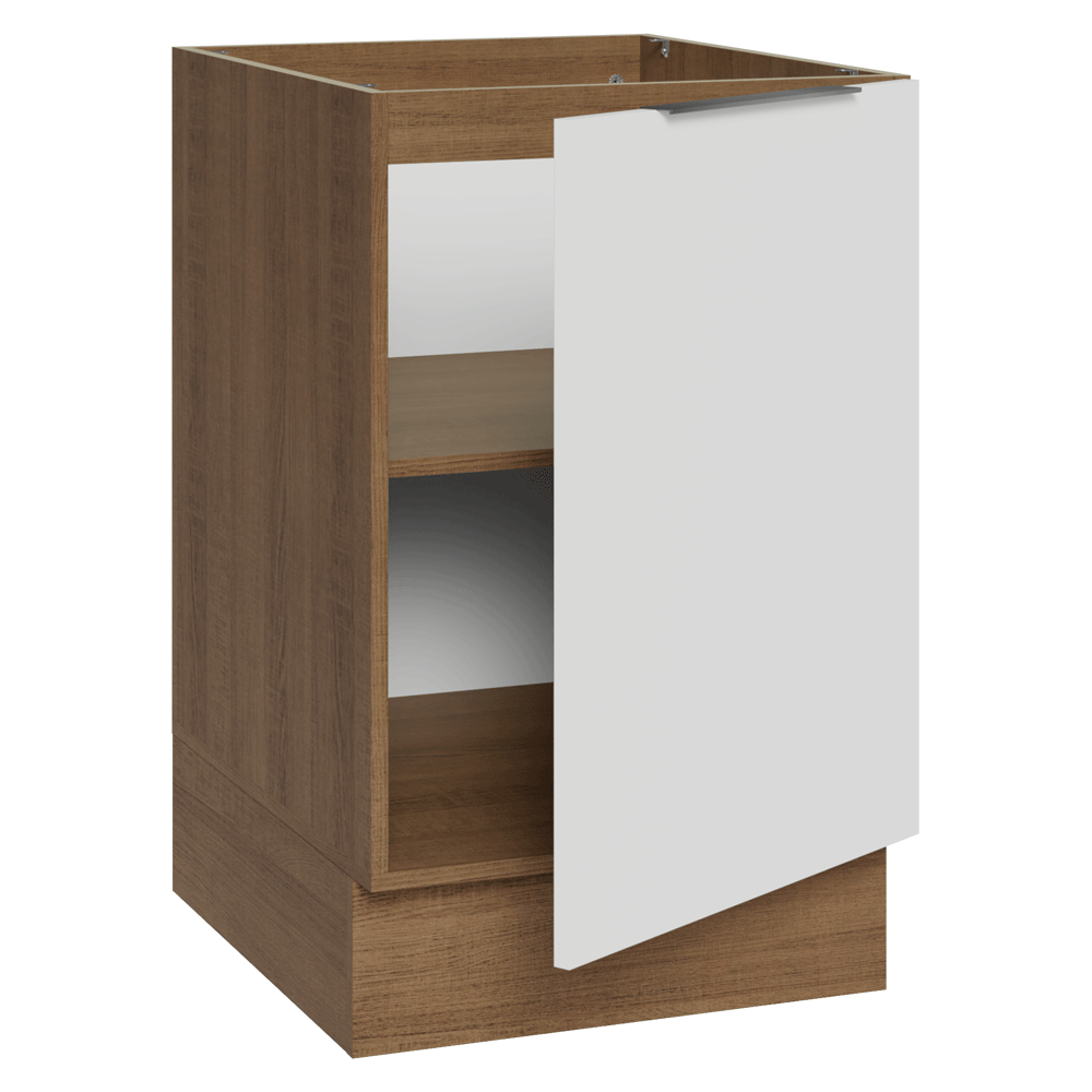 Bajo Mesada 50 x 60 cm 1 Puerta (Sin Mesada) Marrón/Blanco Stella