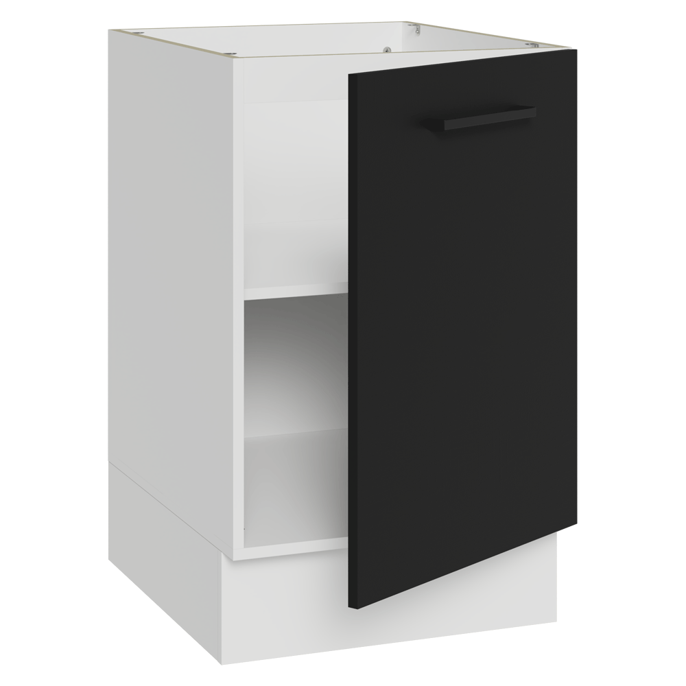 Bajo Mesada 50x60cm 1 Puerta (Sin Mesada) Blanco/Negro Agata