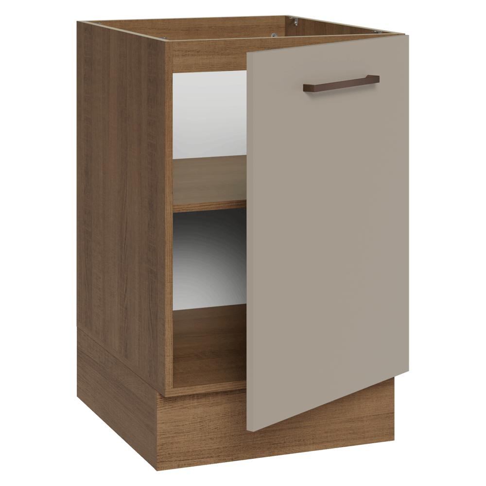 Bajo Mesada 50 x 60cm 1 Puerta (Sin Mesada) Ágata Marrón/Crema