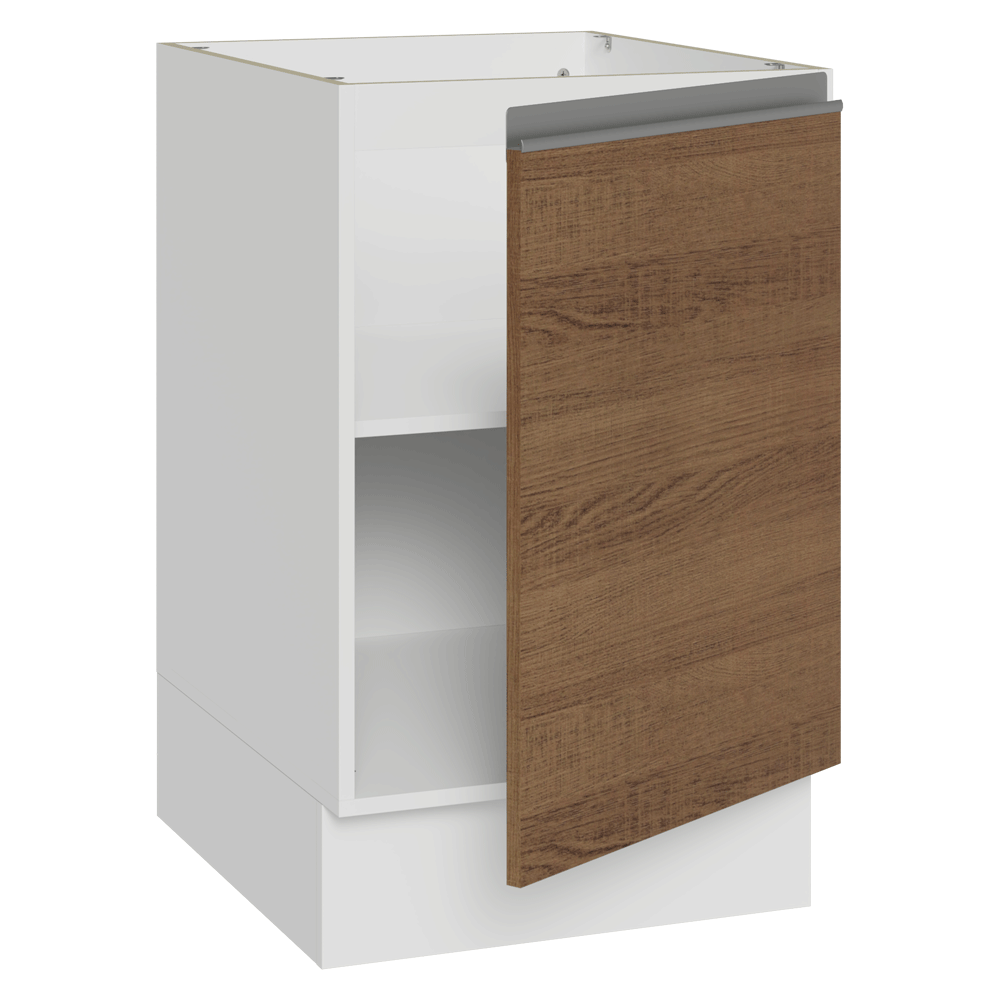 Bajo Mesada 50 x 60cm 1 Puerta (Sin Mesada) Blanco/Marrón Glamy